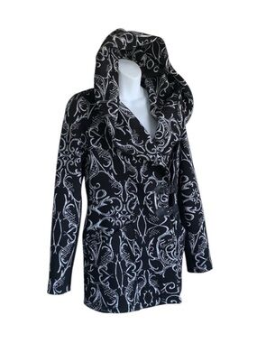 Tonia Debellis sweater, Women's, SP, Black/white, EUC, hood, pockets, "Molly"